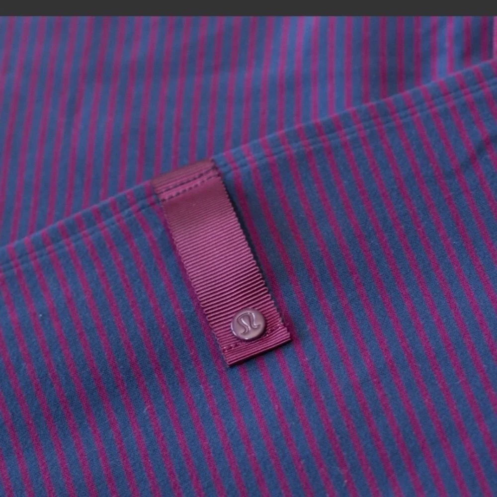 Lululemon Vinyasa Scarf Rulu Hyper Stripe Plum Purple Reversible Snap Wrap
